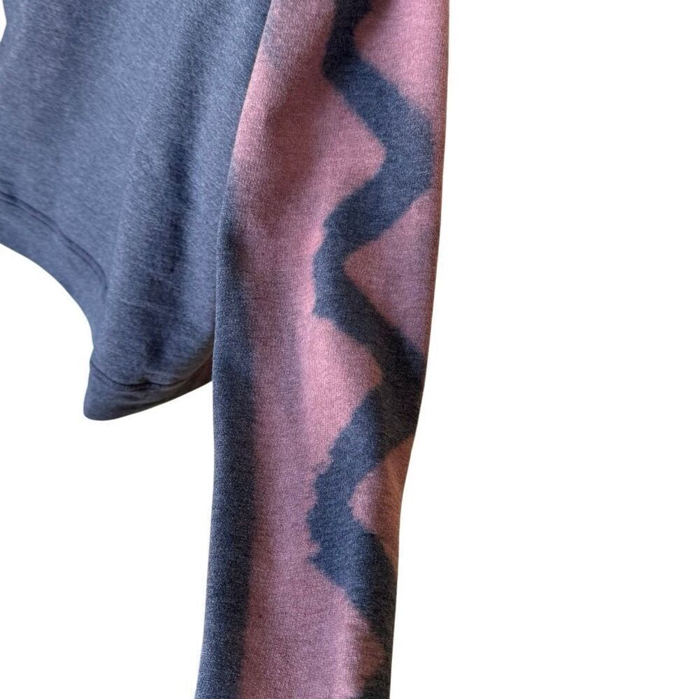 Bleach Stenciled Celestial Zig Zag Reworked Hanes Crewneck Sweater L - Picture 4 of 6